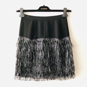 VENA CAVA Black and Silver Fringe Skirt